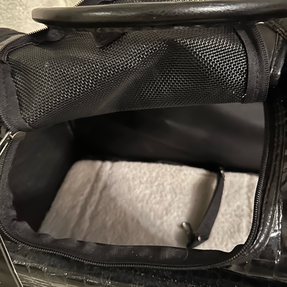 Zack & Zoey Pet Carrier Dog Cat black crocodile embossed puppy travel bag purse - Picture 2 of 10